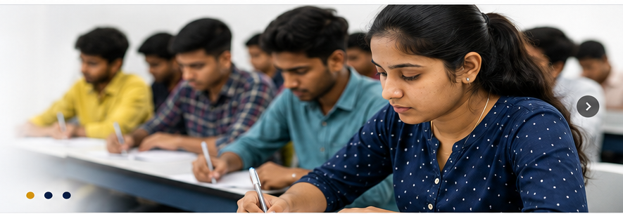 Students preparing for an examination